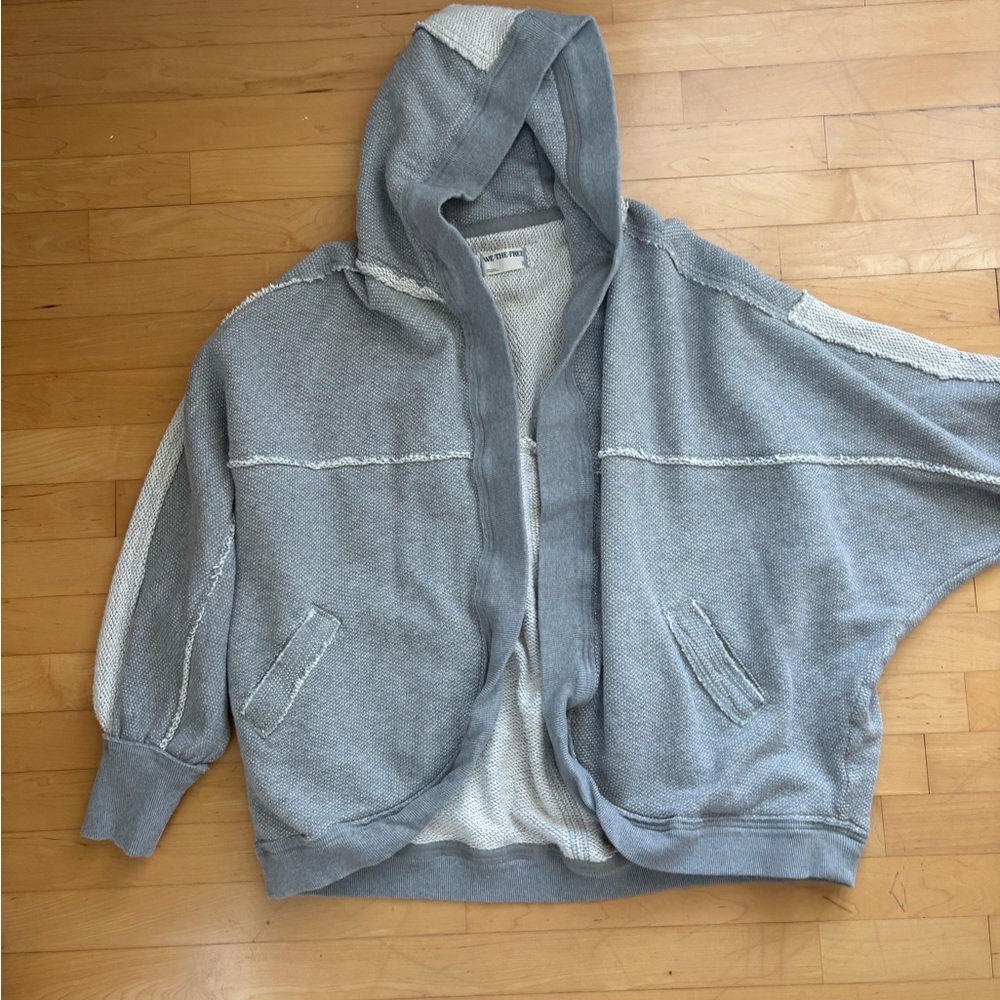 Gray and Cream Hooded Cardigan - We the Free